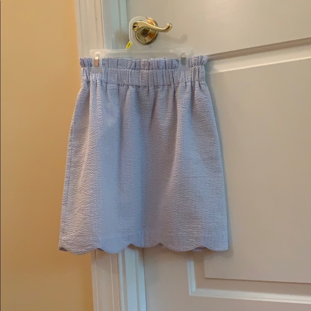 Lauren James Seersucker Scalloped Skirt